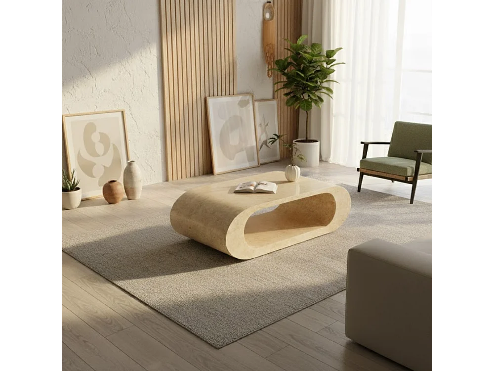 Horus, Tavolino da salotto / Porta tv Beige (62cm X 120cm H. 35cm)| Duzzle