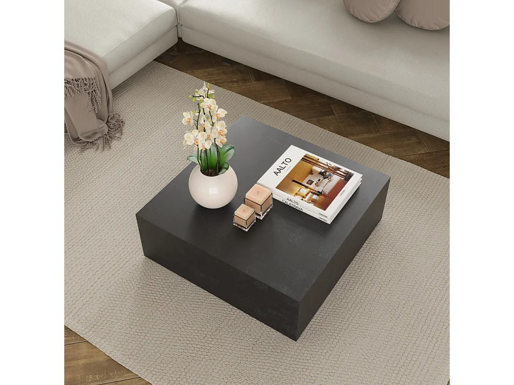 Obsydian, Tavolino da salotto Nero (80cm X 80cm H. 28cm)| Duzzle