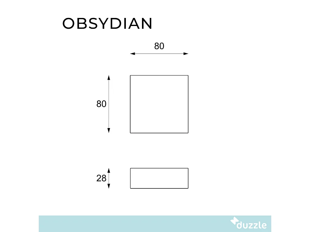 Obsydian, Tavolino da salotto Nero (80cm X 80cm H. 28cm)| Duzzle