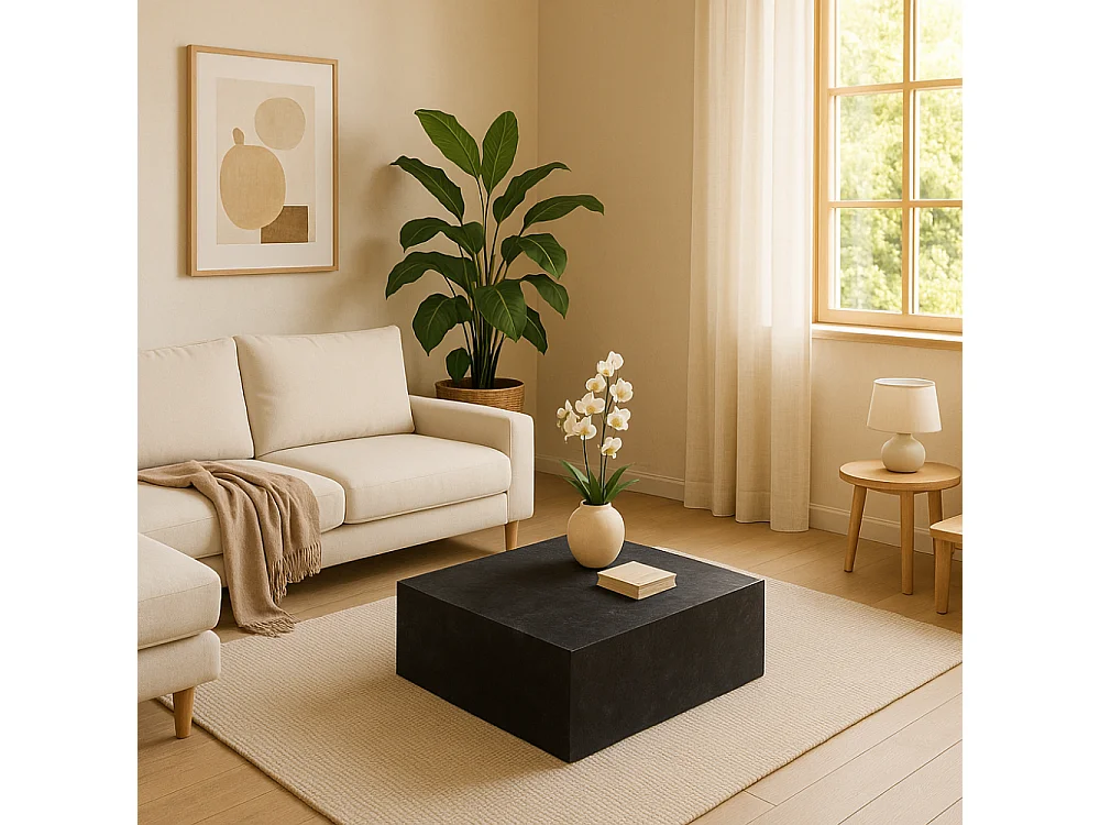 Obsydian, Tavolino da salotto Nero (80cm X 80cm H. 28cm)| Duzzle