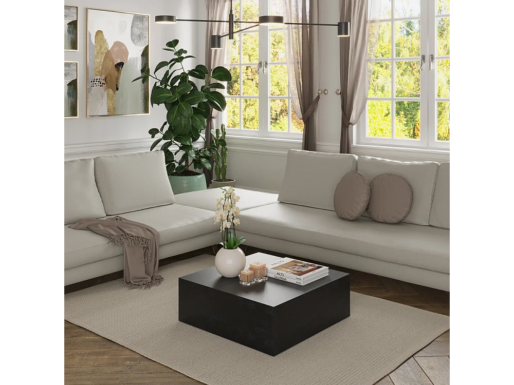 Obsydian, Tavolino da salotto Nero (80cm X 80cm H. 28cm)