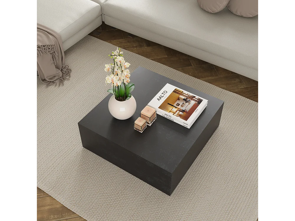 Obsydian, Tavolino da salotto Nero (80cm X 80cm H. 28cm)