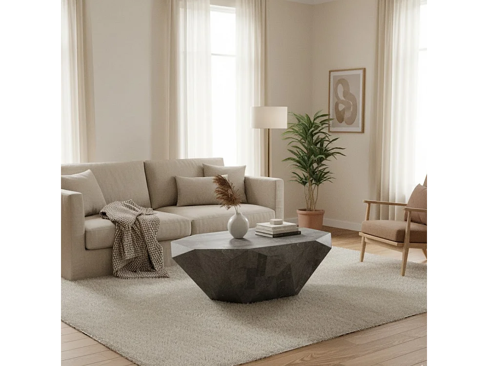 Ara major, Tavolino da salotto Grigio (70cm X 120cm H. 40cm)| Duzzle