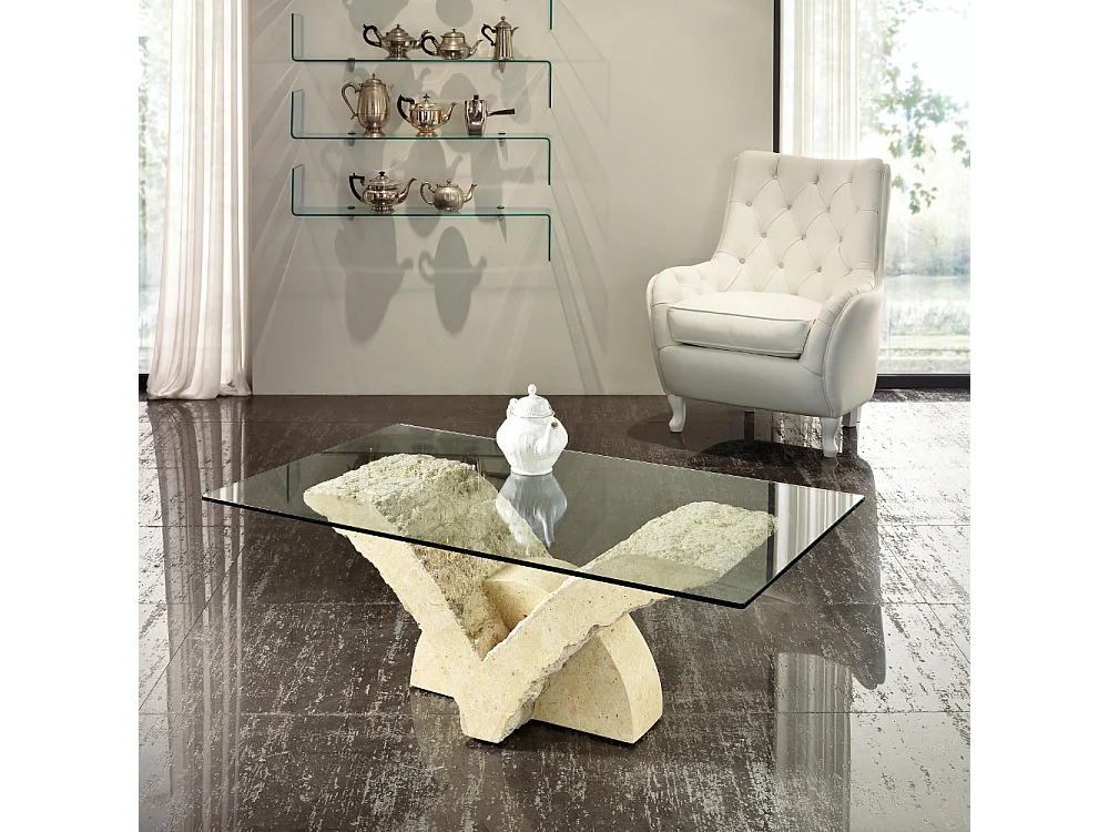 Vigor, Tavolino da salotto Beige (70cm X 120cm H. 40cm)