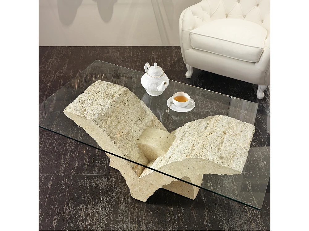 Vigor, Tavolino da salotto Beige (70cm X 120cm H. 40cm)