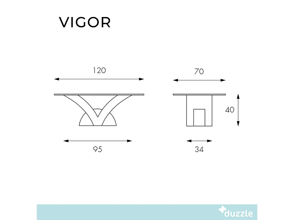 Vigor, Tavolino da salotto Beige (70cm X 120cm H. 40cm)
