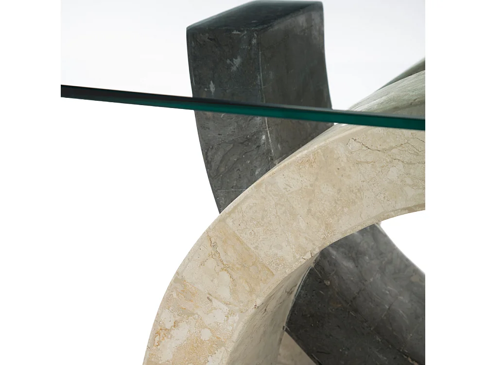 Connectio, Tavolino da salotto Beige e Grigio (70cm X 120cm H. 41cm)