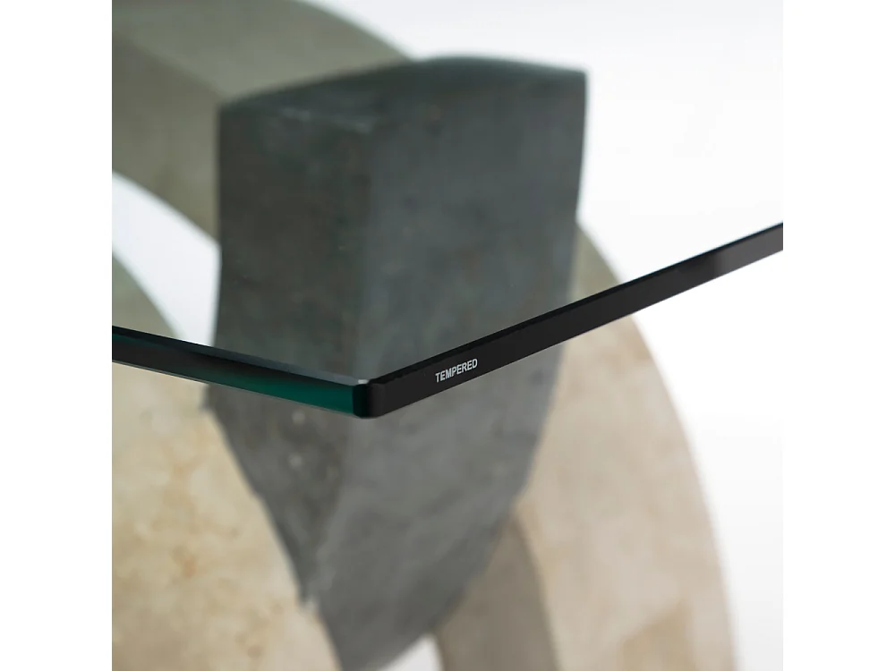 Connectio, Tavolino da salotto Beige e Grigio (70cm X 120cm H. 41cm)