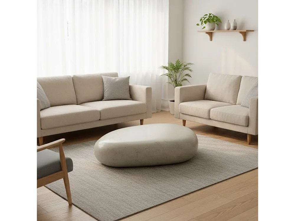 Petrus, Tavolino da salotto Beige (123cm X 74cm H. 27cm)| Duzzle