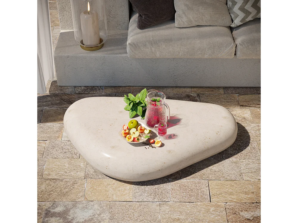 Petrus, Tavolino da salotto Beige (123cm X 74cm H. 27cm)| Duzzle