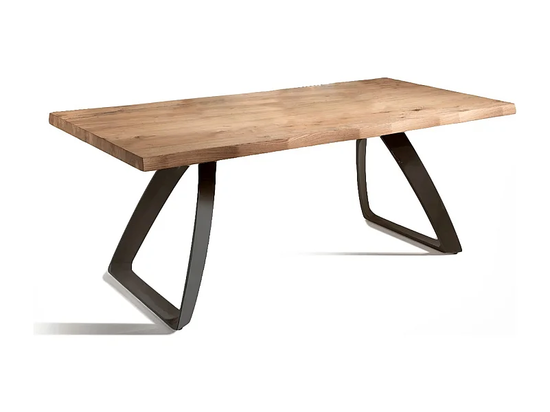 Tavolo da pranzo allungabile in legno impiallacciato rovere naturale Timber 160-240x90 cm fino a 10 posti Made in Italy | Duzzle