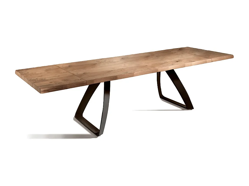 Tavolo da pranzo allungabile in legno impiallacciato rovere naturale Timber 160-240x90 cm fino a 10 posti Made in Italy | Duzzle
