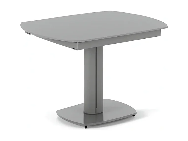 Oslo, Tavolo allungabile con top in vetro temperato Grigio (90cm X 120/180cm H. 76cm)