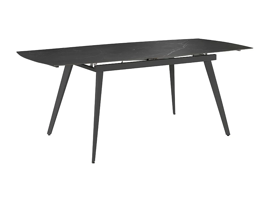 George, Tavolo allungabile con top in ceramica su vetro Marmo nero (90cm X 140/170/200cm H. 76cm)