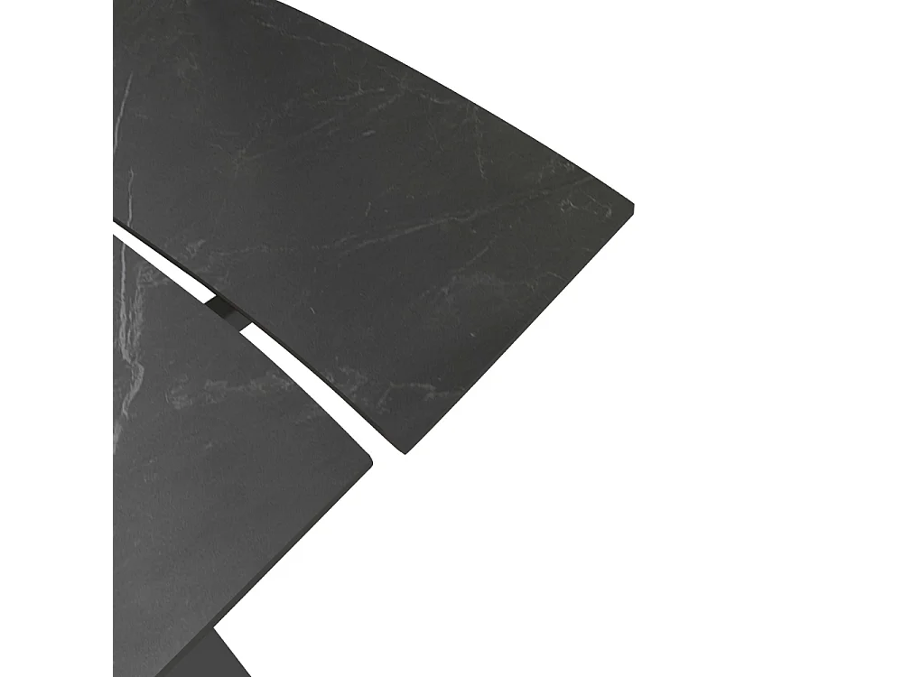 George, Tavolo allungabile con top in ceramica su vetro Marmo nero (90cm X 140/170/200cm H. 76cm)