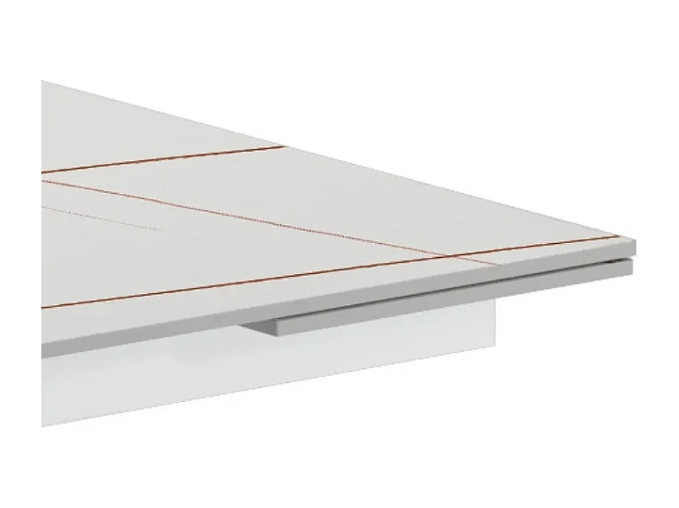 Nexus, Tavolo allungabile con top in ceramica bianco (80cm X 140/200cm H. 76cm)