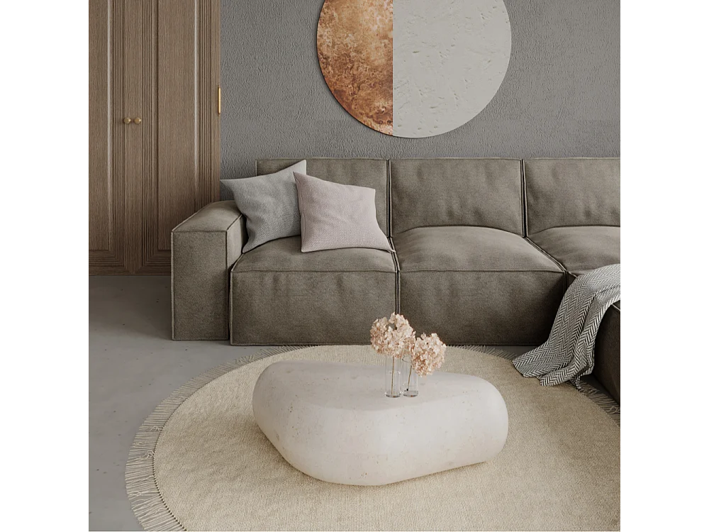 Petram, Tavolino da salotto Beige (98cm X 52cm H. 27cm)| Duzzle