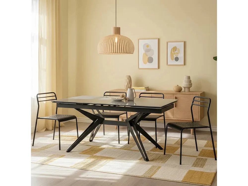 Tavolo da pranzo allungabile in ceramica grigio vintage Iulius 160-240x90 cm fino a 10 posti | Duzzle