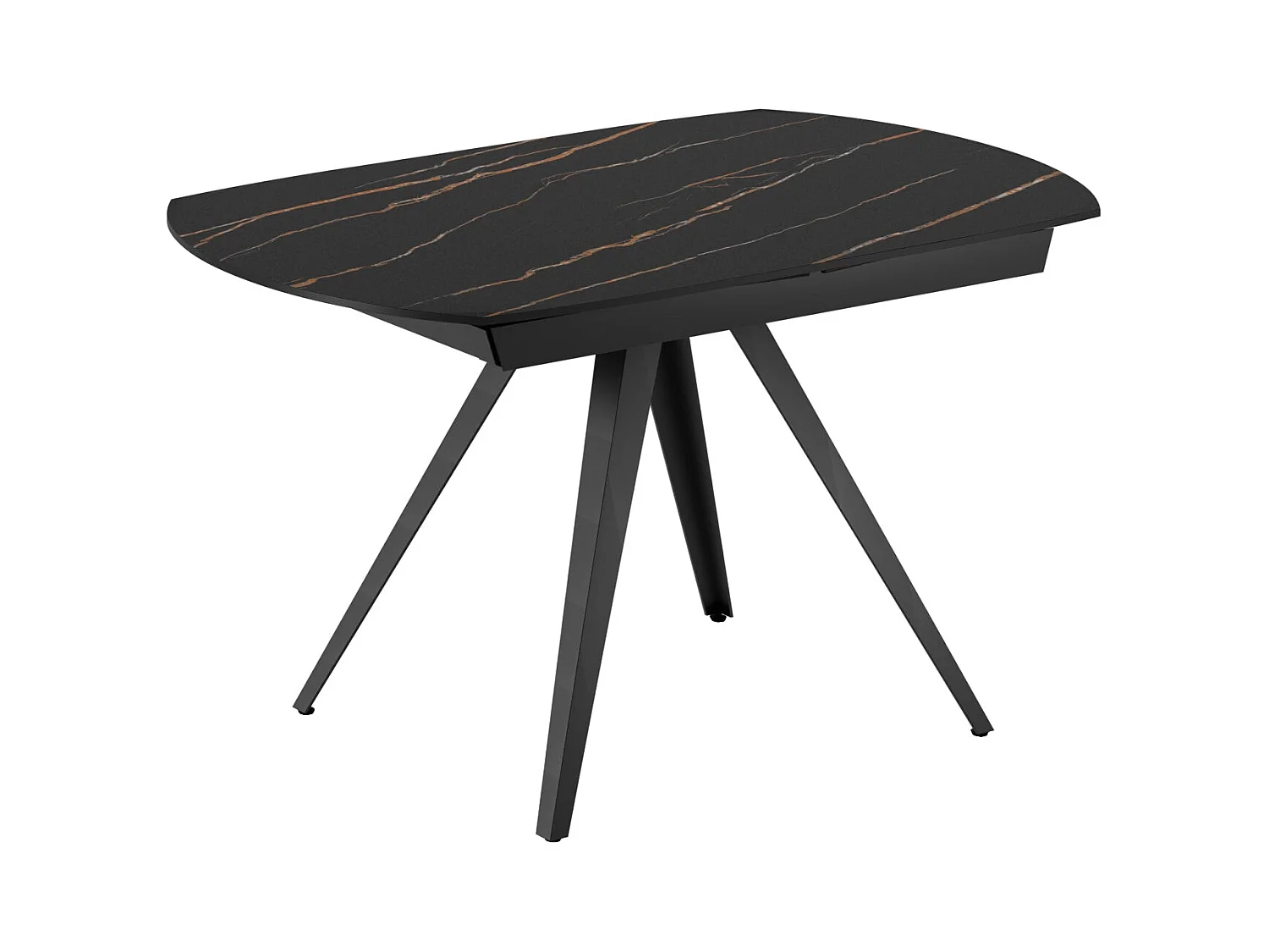 Glide,  Tavolo allungabile con top in ceramica con gambe in metallo verniciato. Allunghe interne in ceramica. (90cm X 120-180cm H. 75cm)| Duzzle