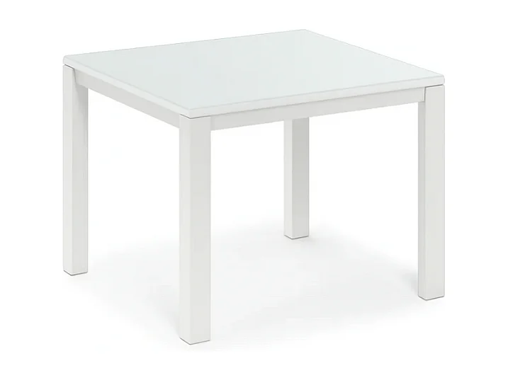 Tavolo da pranzo allungabile in vetro temperato bianco Bryant 90-163,5x90 cm fino a 8 posti | Duzzle