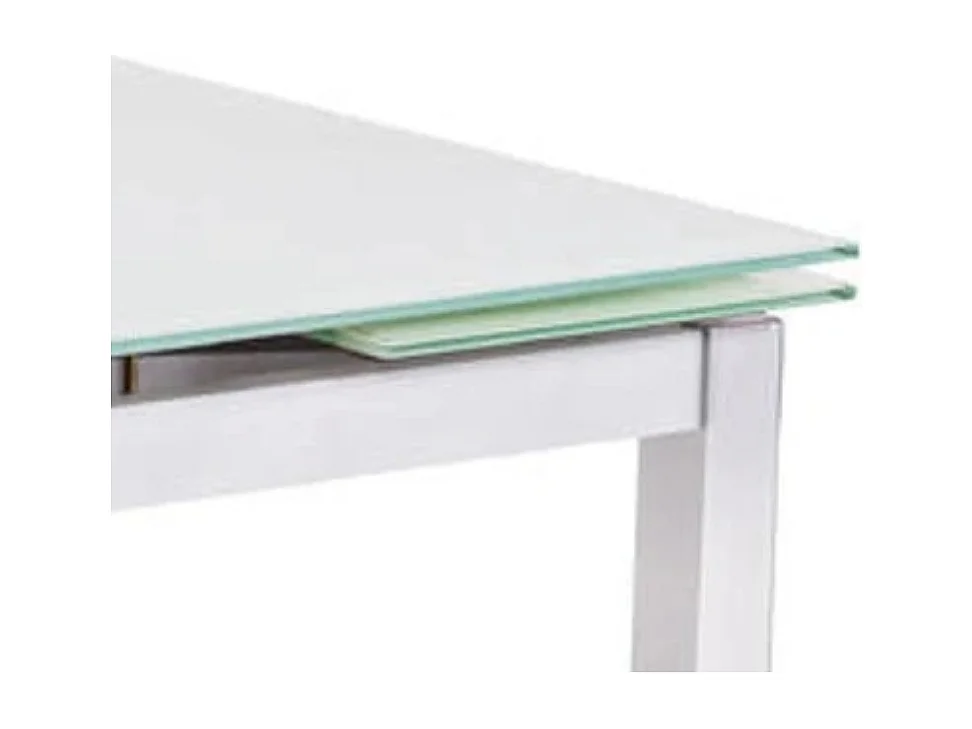 Tavolo da pranzo allungabile in vetro temperato bianco Arden 110-170x75 cm fino a 8 posti | Duzzle