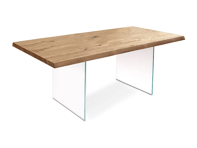 Tavolo da pranzo allungabile in legno impiallacciato rovere naturale Forest 160-240x90 cm fino a 10 posti Made in Italy | Duzzle