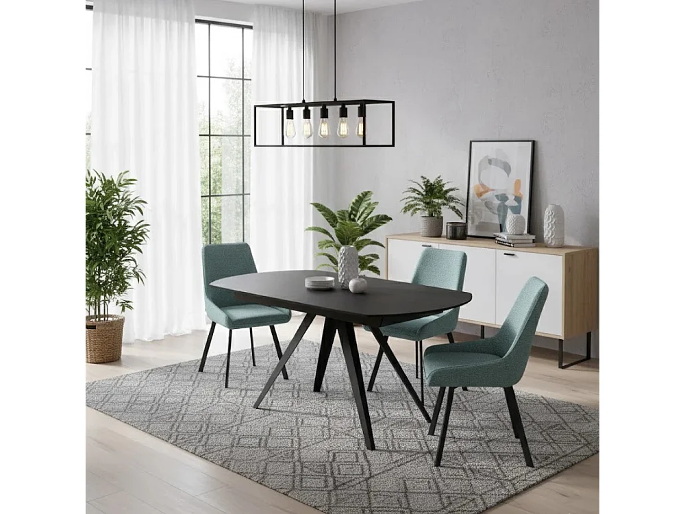 Glide, Tavolo allungabile con top in ceramica Cemento grigio scuro (90cm X 120/180cm H. 75cm)