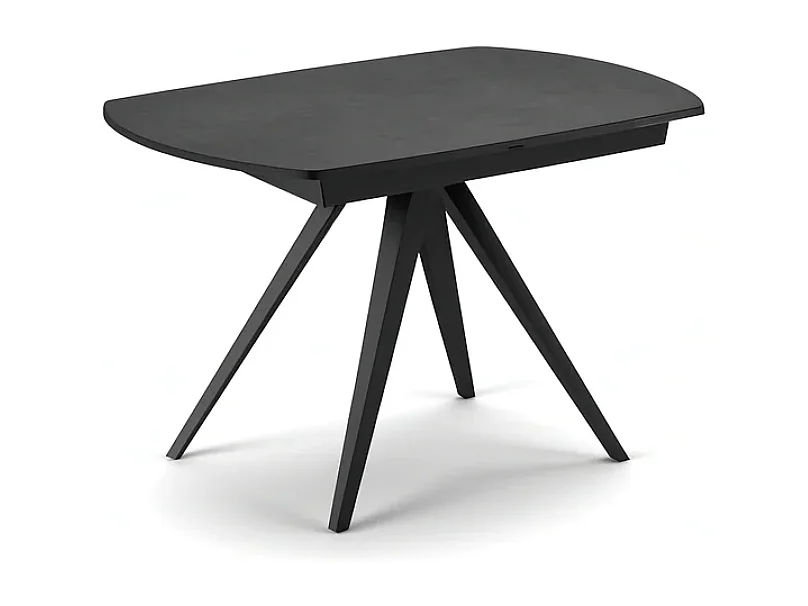 Glide, Tavolo allungabile con top in ceramica Cemento grigio scuro (90cm X 120/180cm H. 75cm)