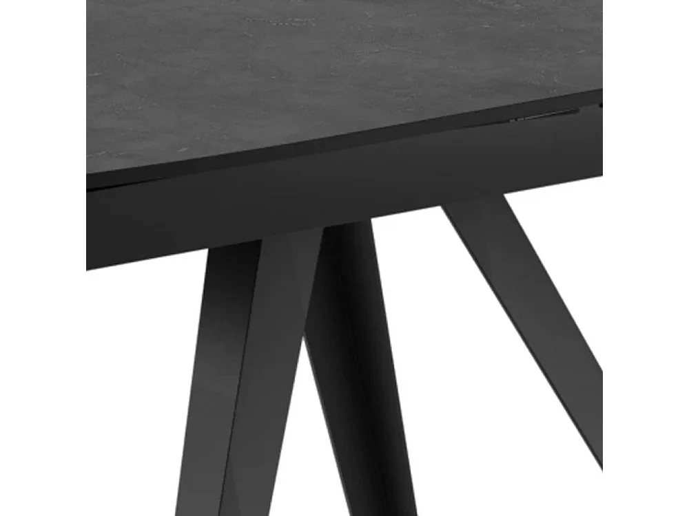 Glide, Tavolo allungabile con top in ceramica Cemento grigio scuro (90cm X 120/180cm H. 75cm)