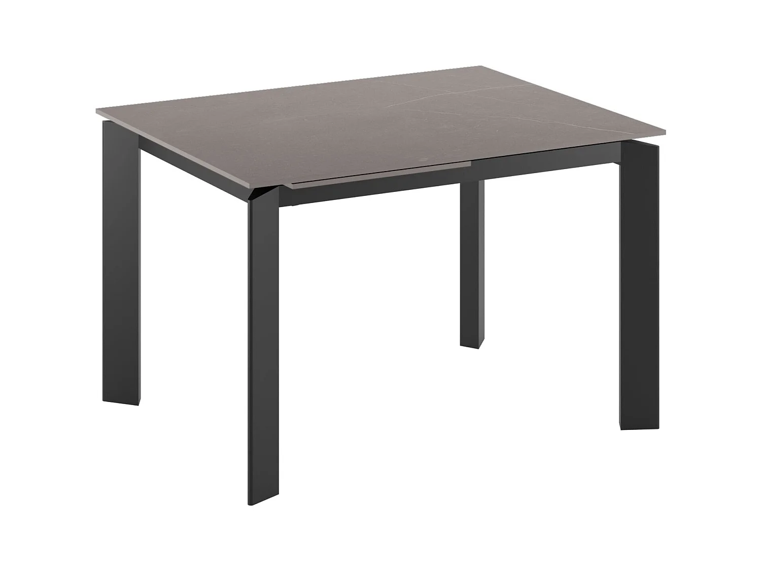 Task,  Tavolo allungabile con top in ceramica con gambe in metallo verniciato. Allunghe interne. (80cm X 120-170cm H. 75cm)| Duzzle