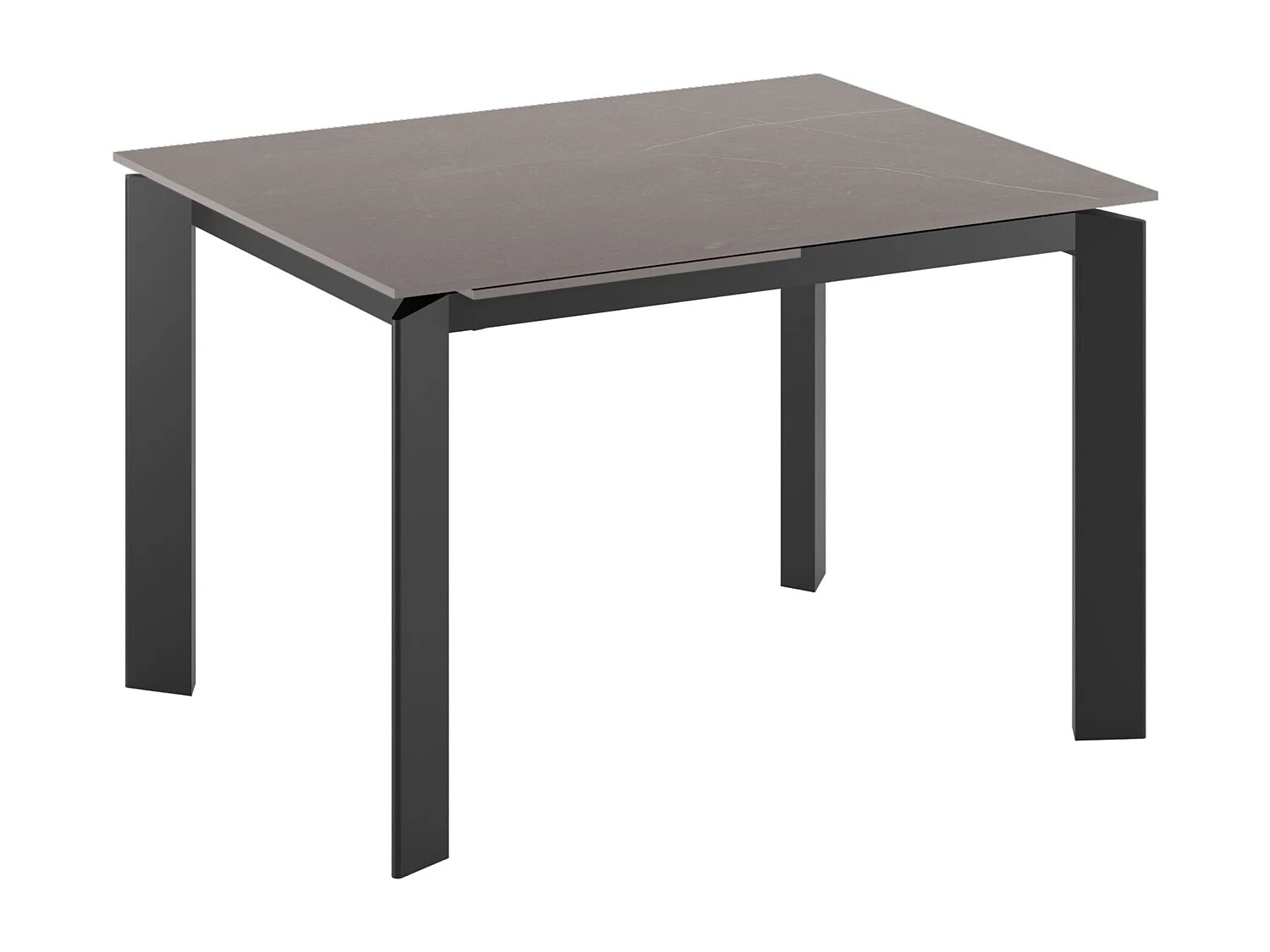 Task,  Tavolo allungabile con top in ceramica con gambe in metallo verniciato. Allunghe interne. (80cm X 120-170cm H. 75cm)| Duzzle