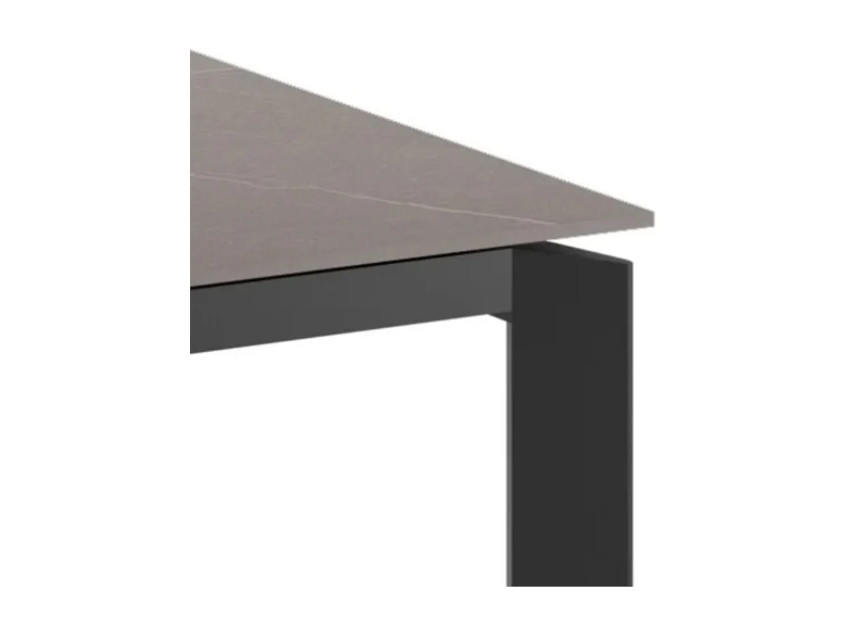 Tavolo da pranzo allungabile in ceramica effetto marmo grigio Task 120-170x80 cm fino a 8 posti | Duzzle