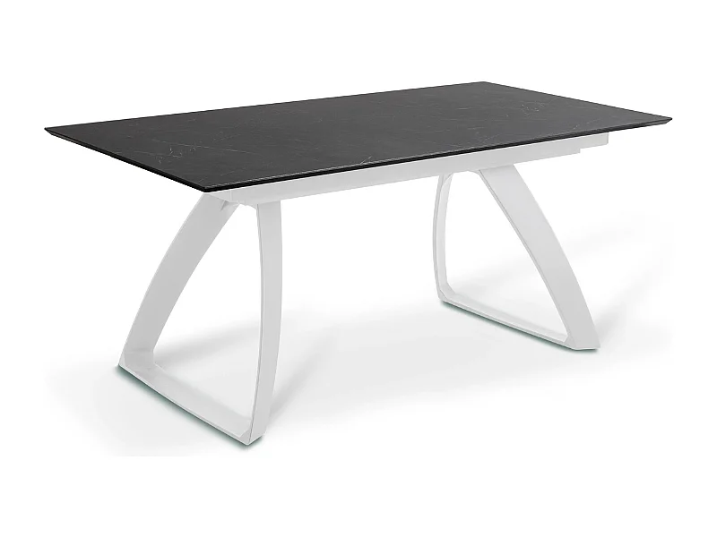 Tavolo da pranzo allungabile in HPL effetto marmo nero Grayson 170-270x90 cm fino a 12 posti Made in Italy | Duzzle