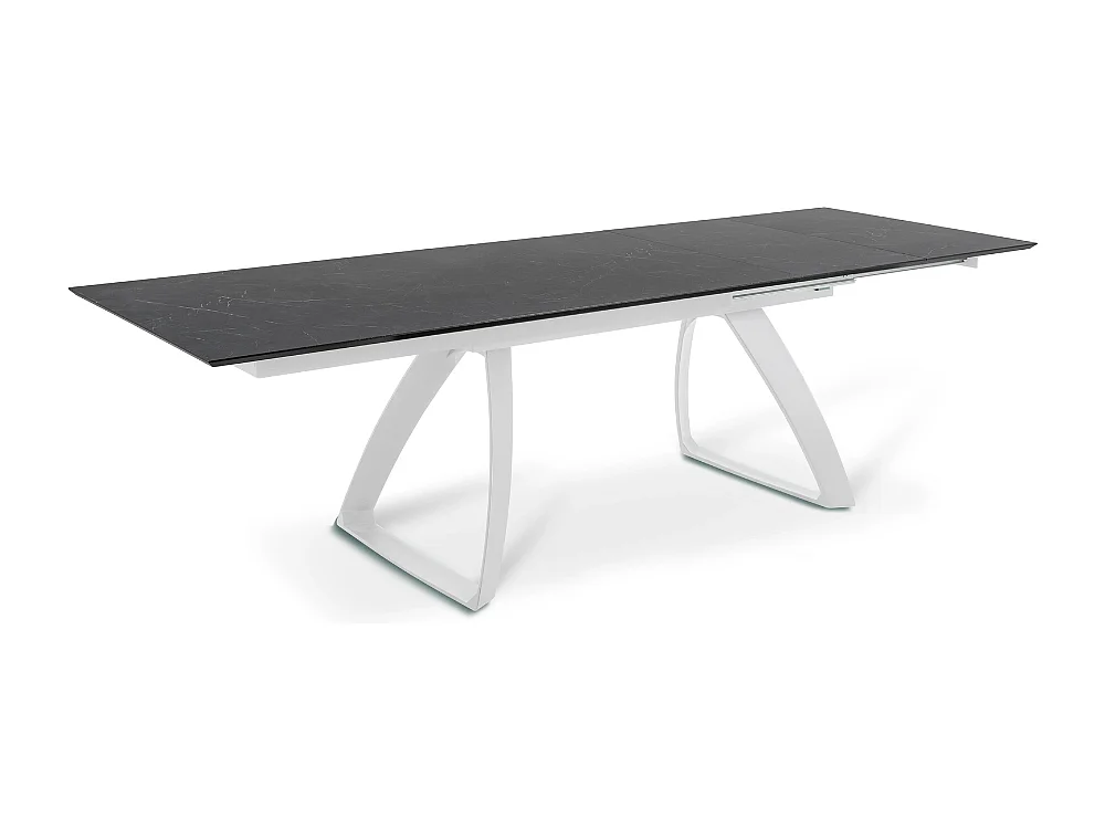 Tavolo da pranzo allungabile in HPL effetto marmo nero Grayson 170-270x90 cm fino a 12 posti Made in Italy | Duzzle