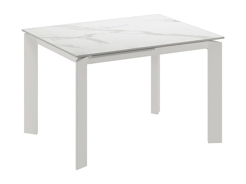 Task,  Tavolo allungabile con top in ceramica con gambe in metallo verniciato. Allunghe interne. (80cm X 120-170cm H. 75cm)| Duzzle