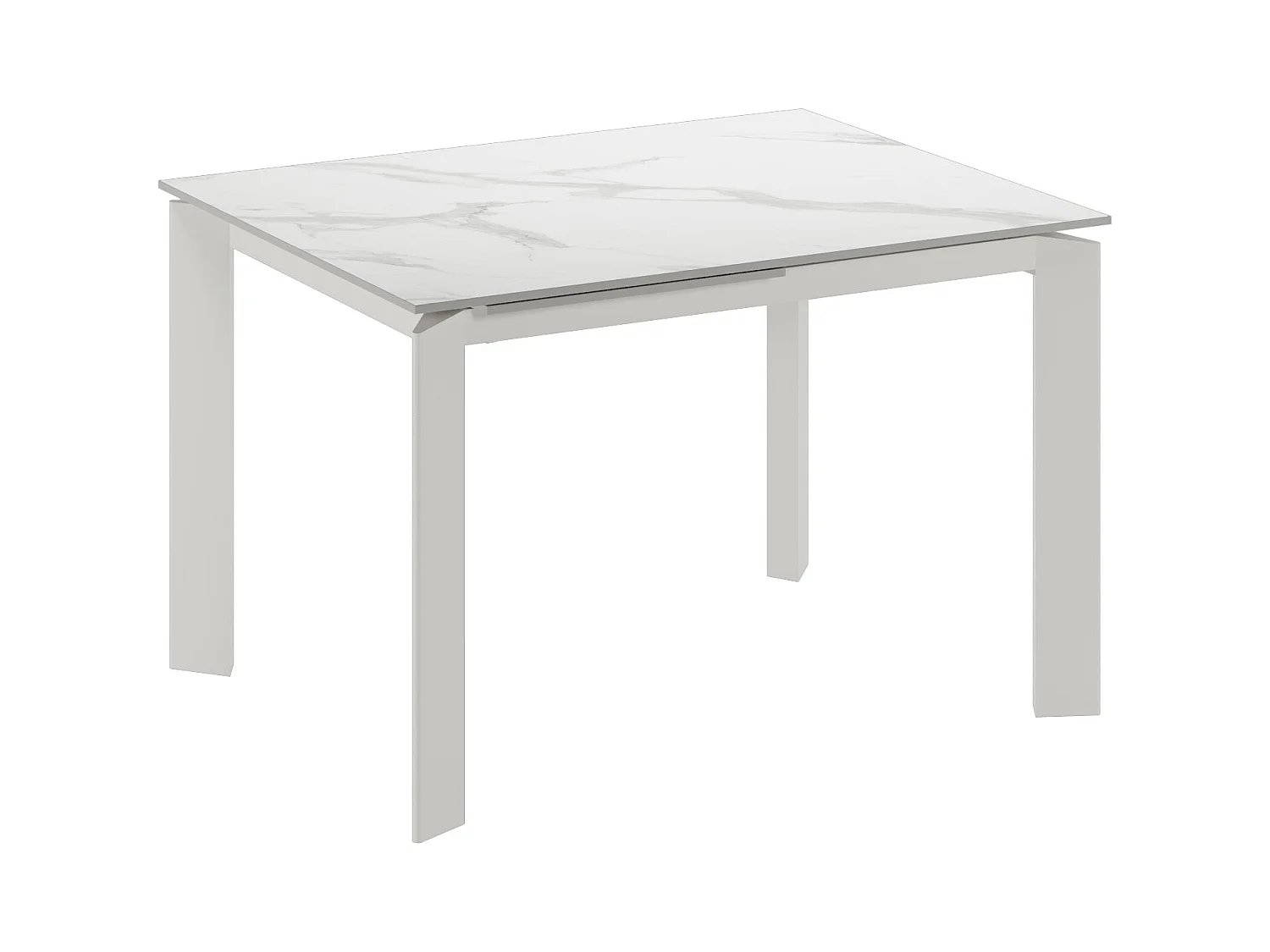 Task,  Tavolo allungabile con top in ceramica con gambe in metallo verniciato. Allunghe interne. (80cm X 120-170cm H. 75cm)| Duzzle