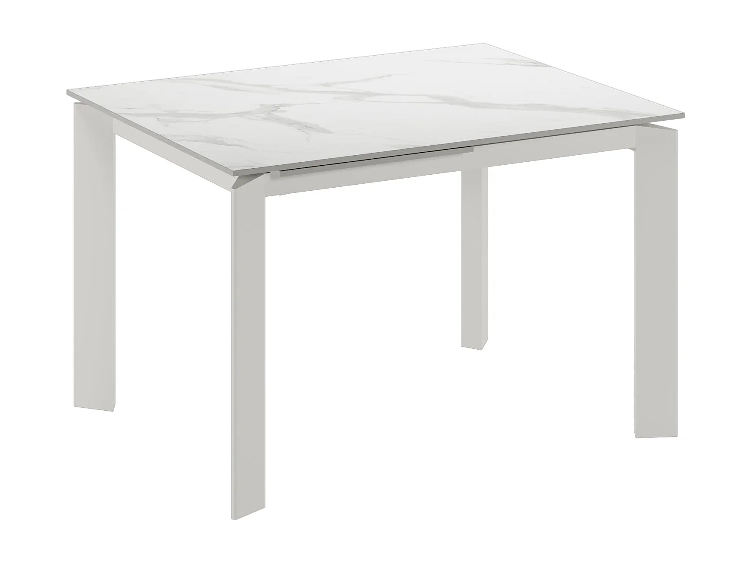 Task,  Tavolo allungabile con top in ceramica con gambe in metallo verniciato. Allunghe interne. (80cm X 120-170cm H. 75cm)| Duzzle