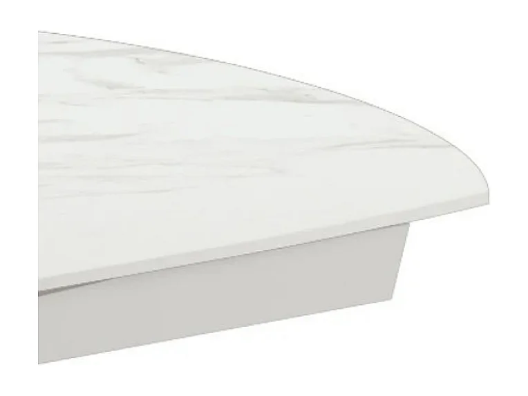 Tavolo da pranzo allungabile in ceramica effetto marmo bianco Glide 120-180x90 cm fino a 8 posti | Duzzle