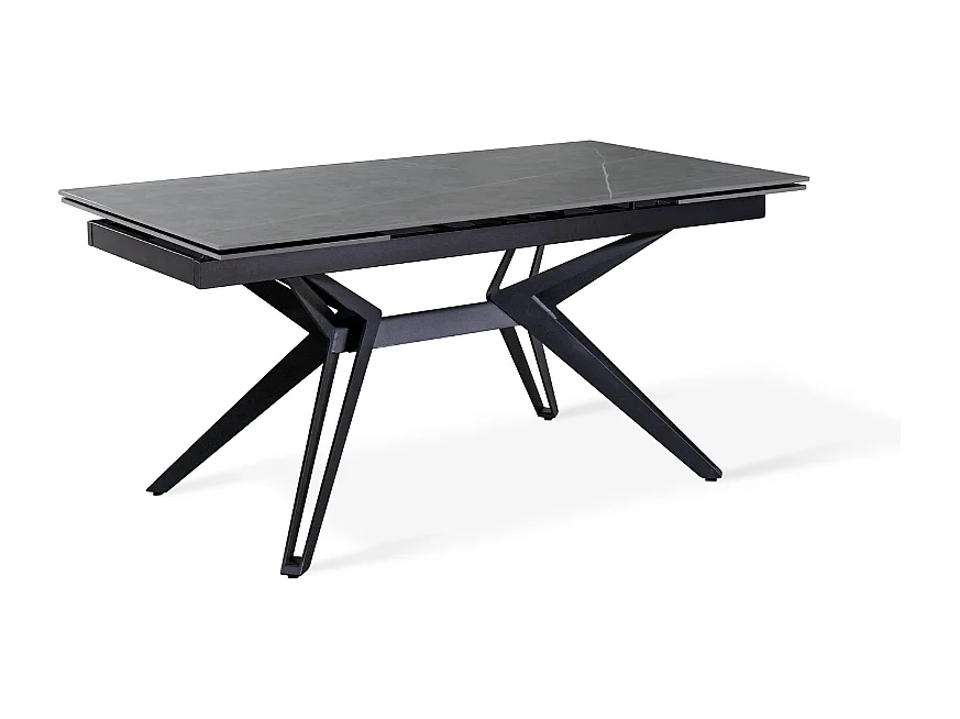 Tavolo da pranzo allungabile in ceramica effetto marmo grigio Iulius 160-240x90 cm fino a 10 posti | Duzzle