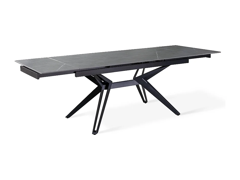 Tavolo da pranzo allungabile in ceramica effetto marmo grigio Iulius 160-240x90 cm fino a 10 posti | Duzzle