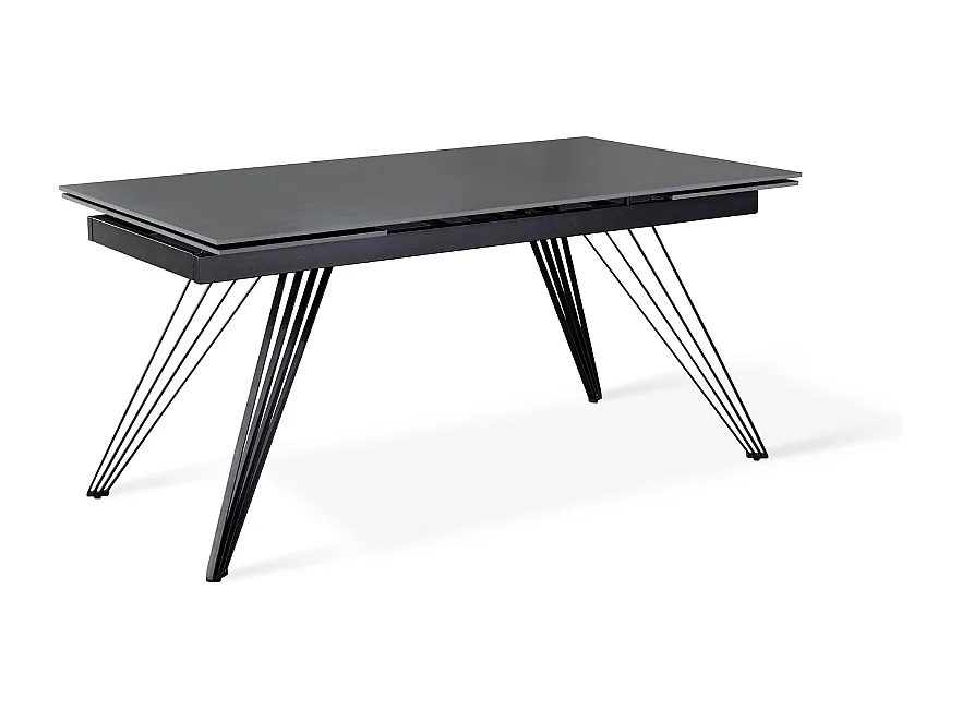 Tavolo da pranzo allungabile in ceramica grigio vintage Augustus 160-240x90 cm fino a 10 posti | Duzzle