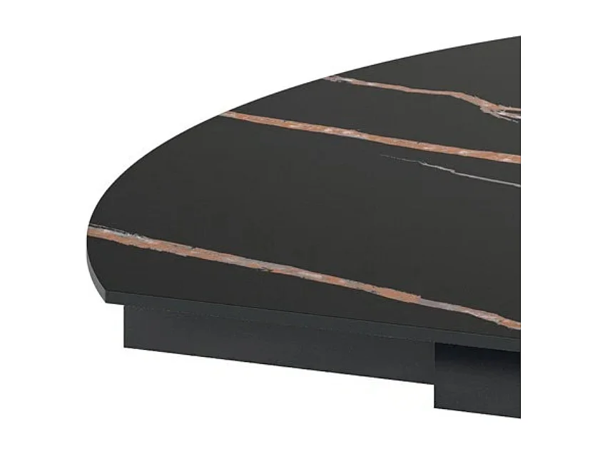 Drift, Tavolo allungabile con top in ceramica Marmo nero (120cm X 80/120cm H. 76cm)