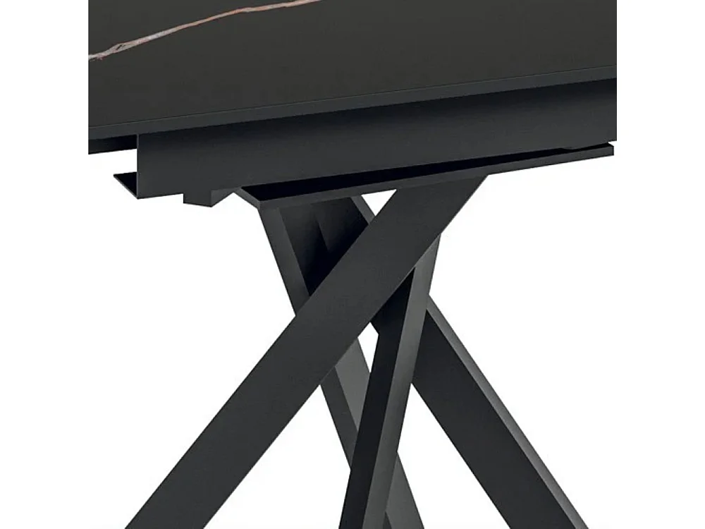 Drift, Tavolo allungabile con top in ceramica Marmo nero (120cm X 80/120cm H. 76cm)