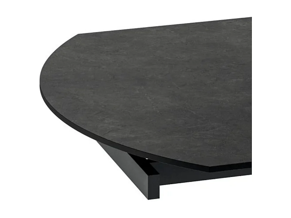 Drift, Tavolo allungabile con top in ceramica Cemento grigio scuro (120cm X 80/120cm H. 76cm)