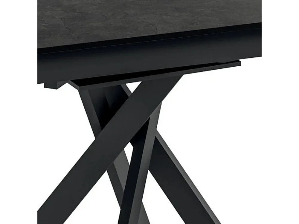 Drift, Tavolo allungabile con top in ceramica Cemento grigio scuro (120cm X 80/120cm H. 76cm)