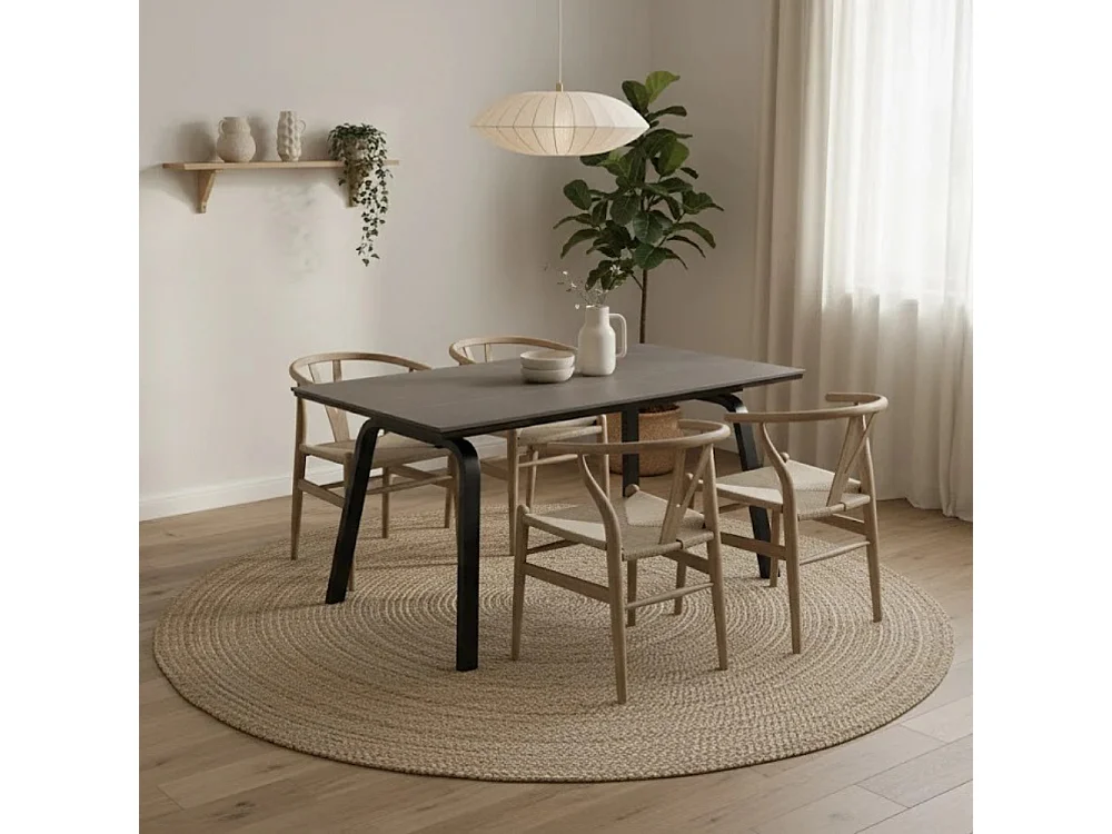 Cosmo, Tavolo allungabile con top in ceramica Marmo grigio (80cm X 140/200cm H. 76cm)