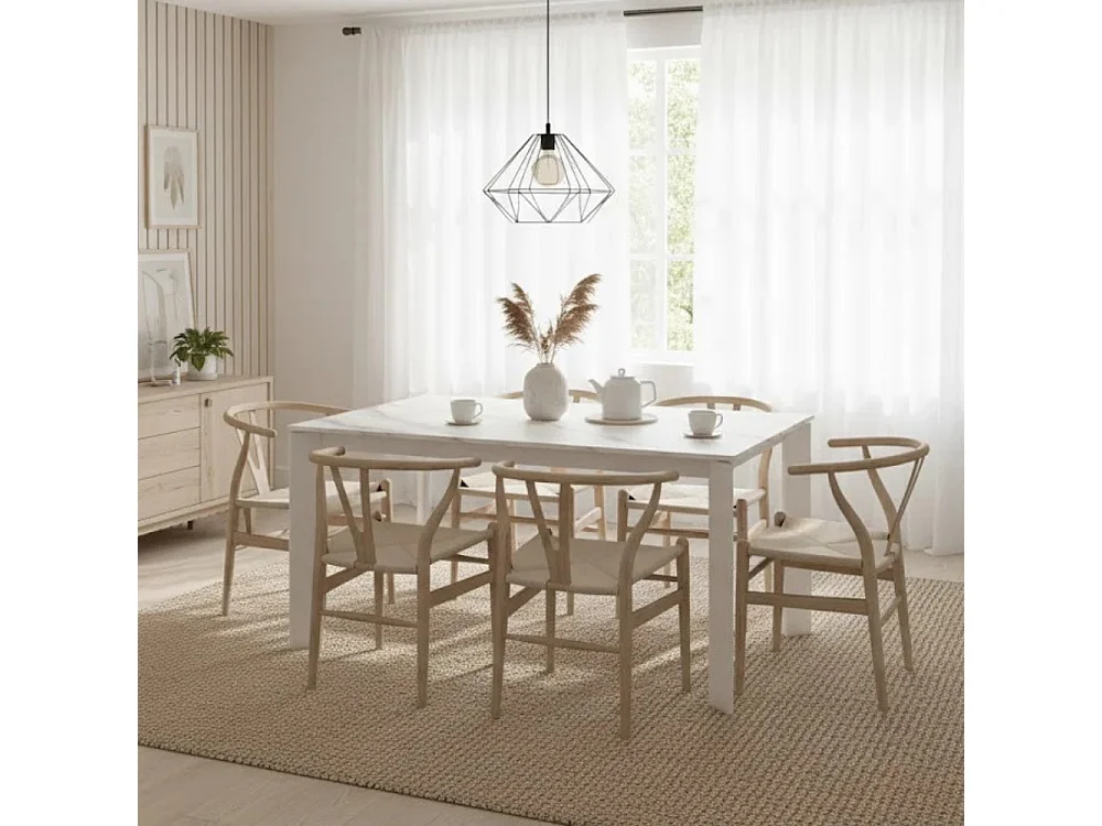 Book, Tavolo allungabile con top in ceramica Marmo bianco (90cm X 140 /190cm H. 76cm)| Duzzle