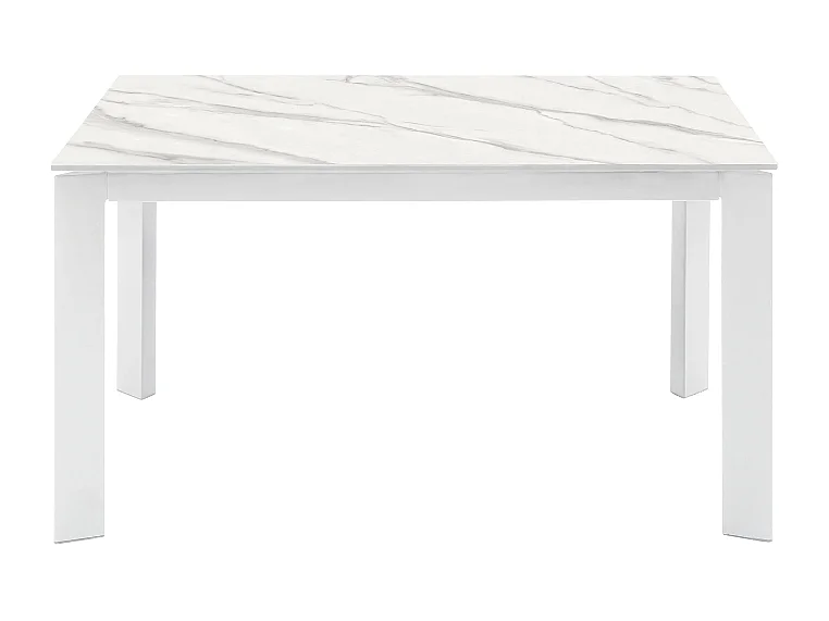 Book, Tavolo allungabile con top in ceramica Marmo bianco (90cm X 140 /190cm H. 76cm)| Duzzle