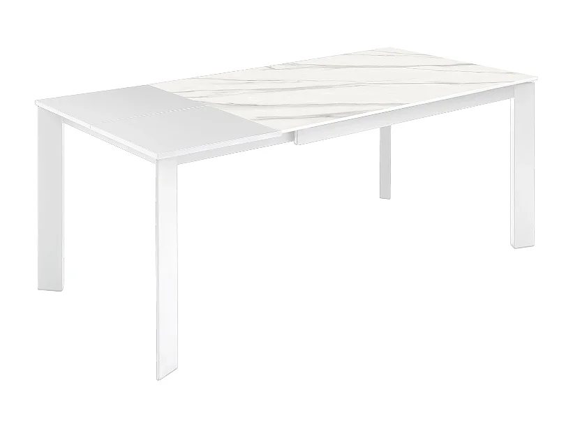 Book, Tavolo allungabile con top in ceramica Marmo bianco (90cm X 140 /190cm H. 76cm)| Duzzle