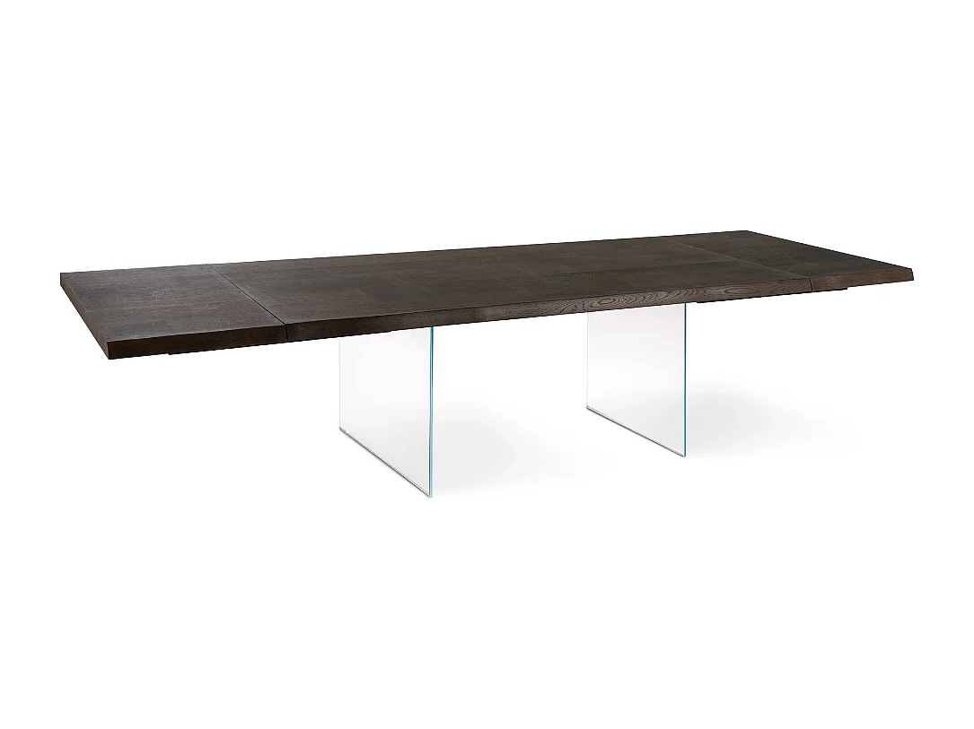 Tavolo da pranzo allungabile in legno impiallacciato rovere termocotto Forest 200-300x100 cm fino a 12 posti Made in Italy | Duzzle